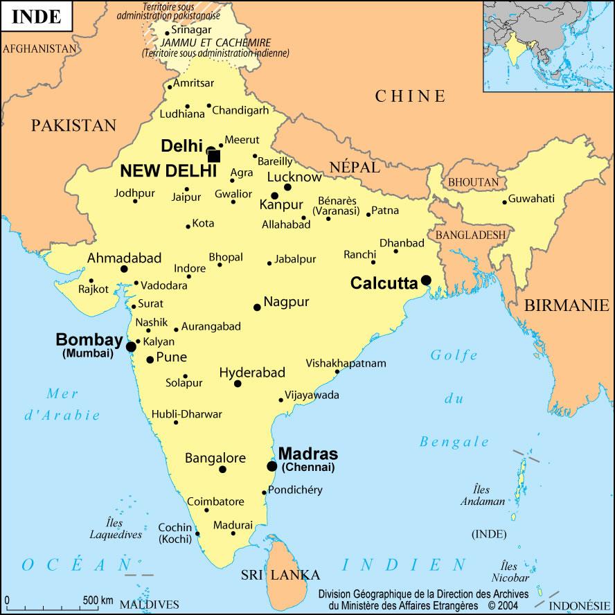 Indiase steden  kaart  India kaart  van  steden  Zuid Azi  