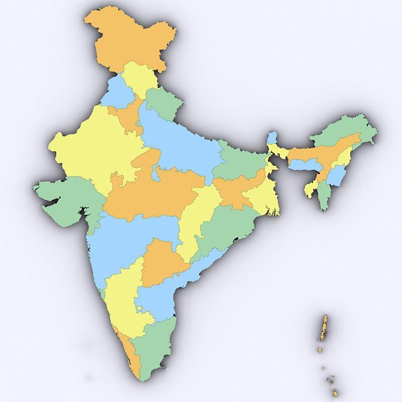 3d kaart van India