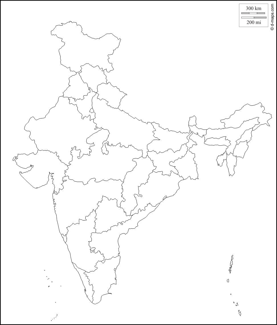 kaart van India leeg