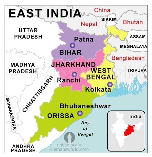 kaart van oost-India