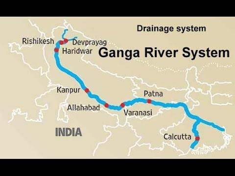 ganges rivier in India kaart
