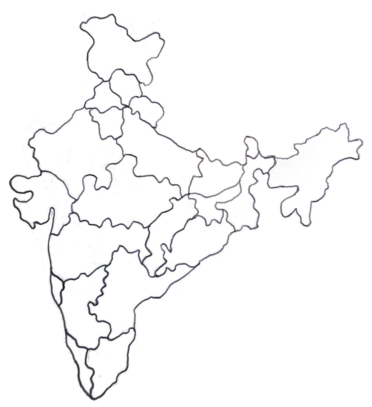 India kaart tekening afbeeldingen