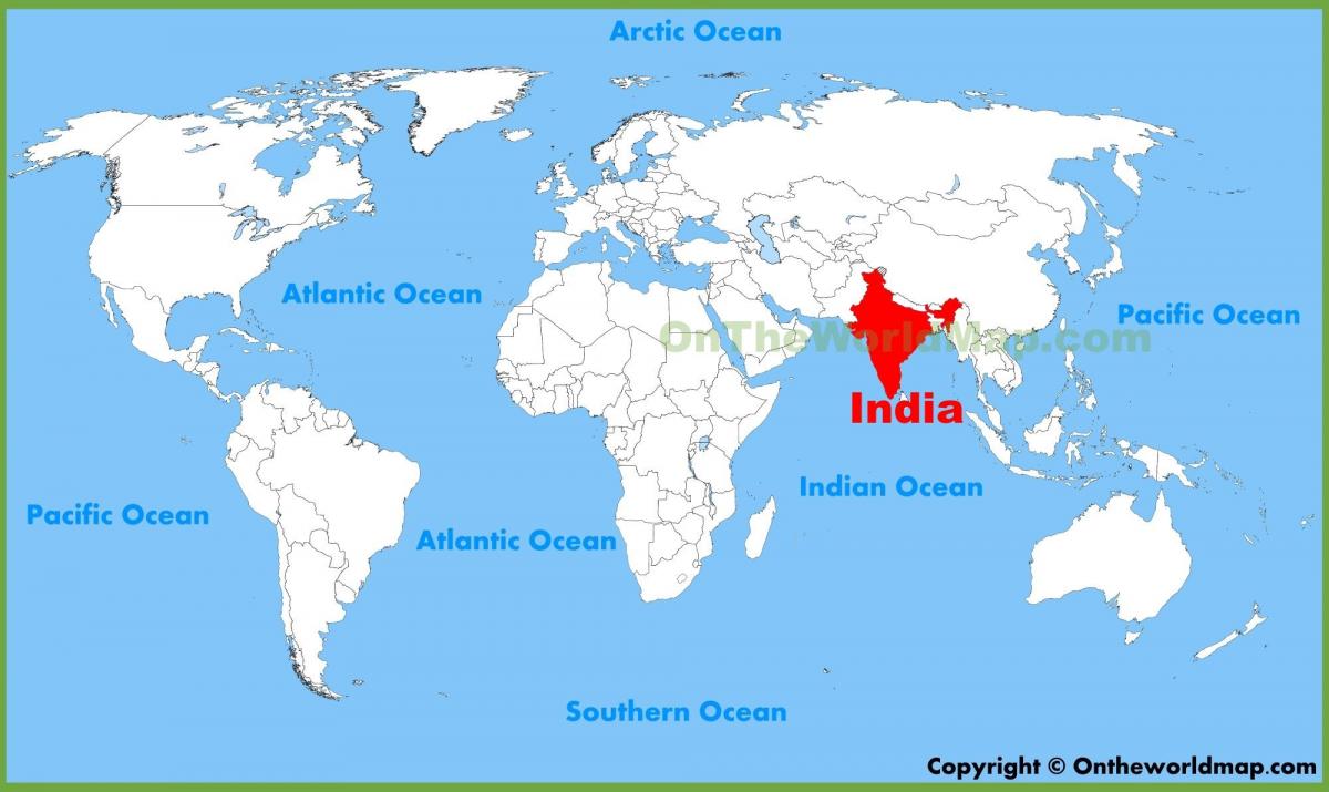 India kaart van de wereld