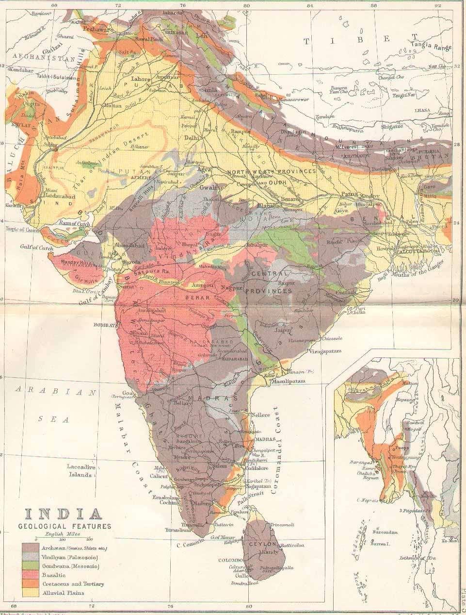 kaart van India, oude