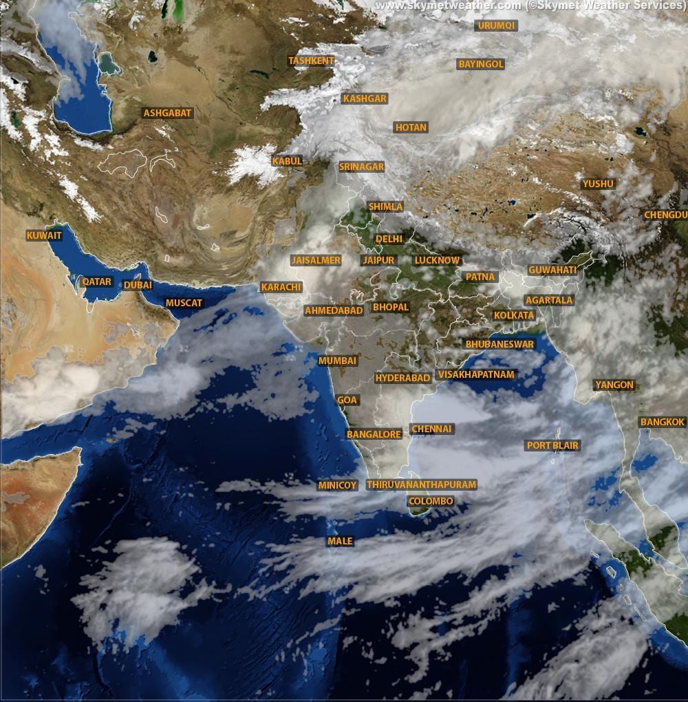 India satelliet-weather kaart