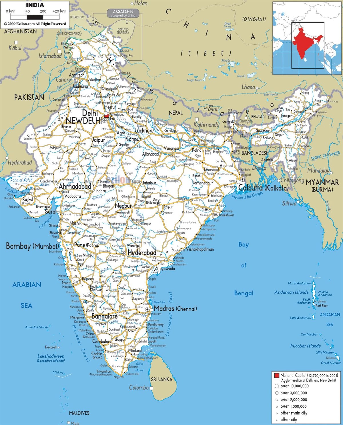 India road kaart