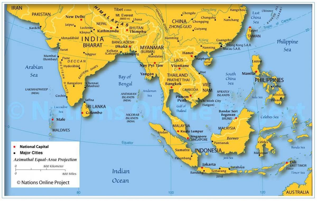kaart van Indisch subcontinent