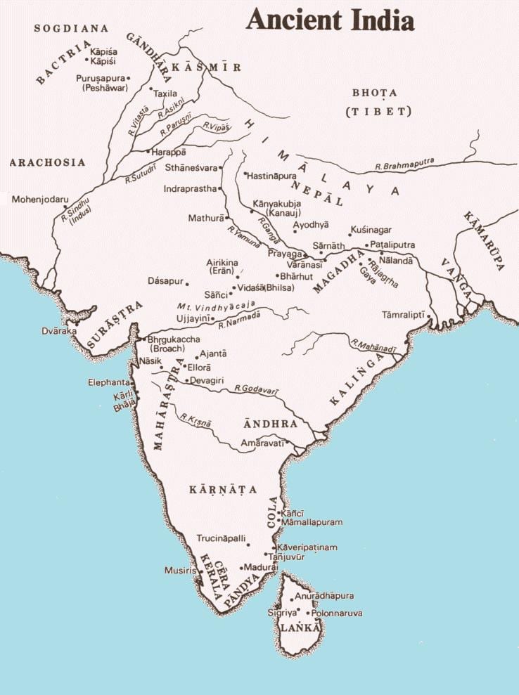 het oude India kaart