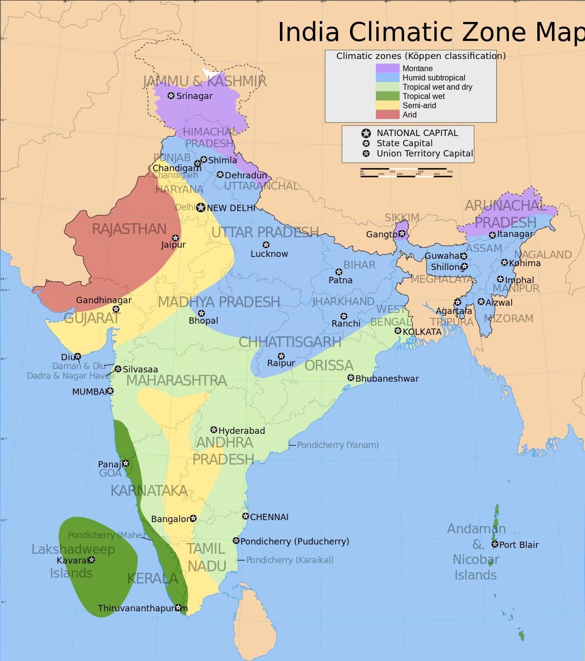 moesson kaart van India