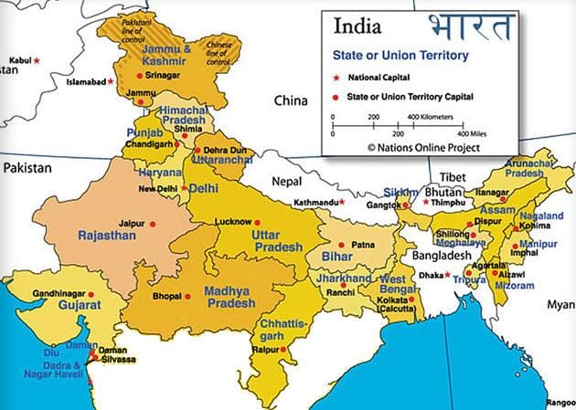 kaart van noord-west-India