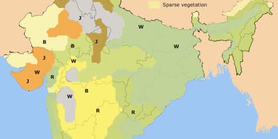 Kaart van landbouw van India