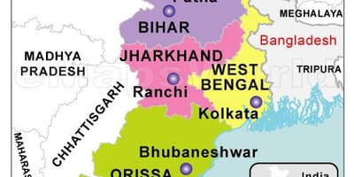 Kaart van oost-India