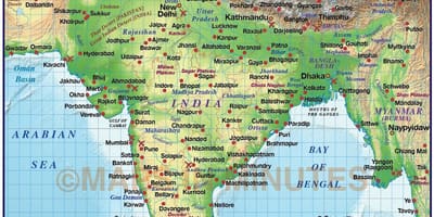 Relief kaart van India