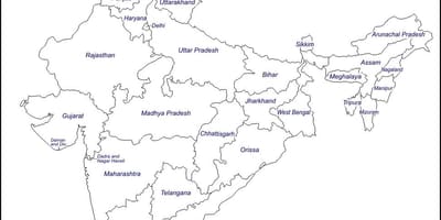 India overzichtskaart met staten