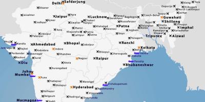 Kaart van luchthavens in India