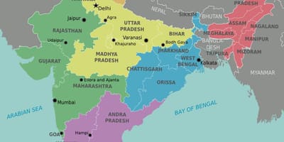 Indiase regio ' s in kaart