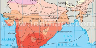 Temperatuur kaart van India