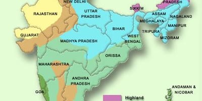 Weer India kaart