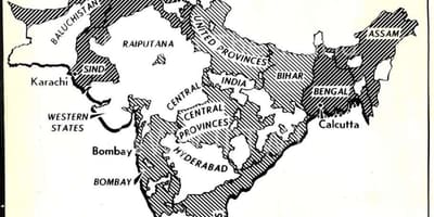 Kaart van India vóór 1947