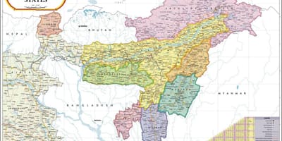 Kaart van noord-oost India
