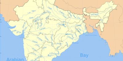 Kaart van Indische rivieren