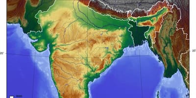 India kaart topografische